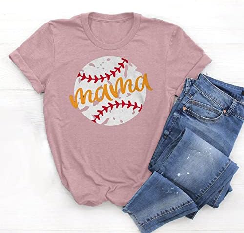 Тениска Мама за Жени, Бейзболна Фланелка с Графичен Дизайн, Летни Ежедневни Бейзболни Тениски с Къс Ръкав, Потници 2023, Тениски за Деня на Майката, Върхове