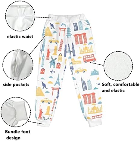 JEOOCDY Детски Спортни панталони с Подсолнухом и папийонка за активен отдих и спорт