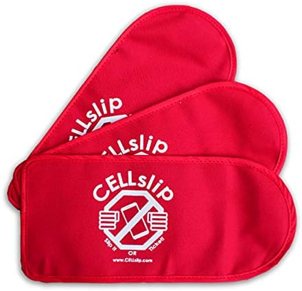 Калъф за мобилен телефон CellSlip - RFID-блокиране на сигнала - 4 3/4 x 10 1/8 - 3 опаковки, червен