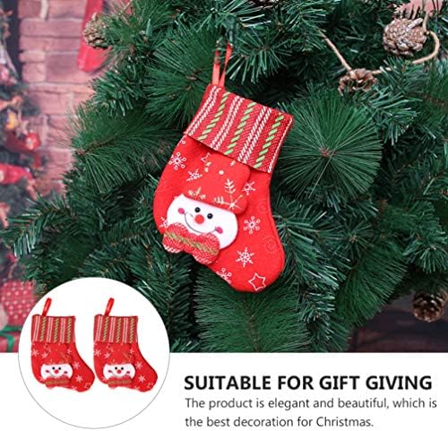 NUOBESTY Коледен Декор Декор Полицата рафтове Коледни Чорапи Коледен Подаръчен Пакет Чорап Висящи Аксесоари