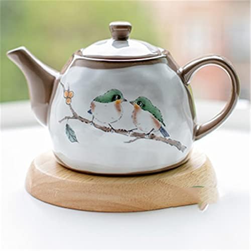 IRDFWH Груба керамика Японски гърне с ръчно рисувани, чайника, керамични цветя кана, домакински уреди за чай