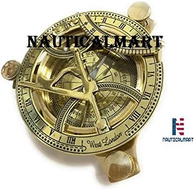 NauticalMart NM030314A Месинг Компас Слънчевия часовник 3.5 инча - Опаковка от 16