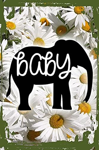 Цвете Маргаритки Монтиране на Изкуството на един слон теле семейство любовта стадо детето е новородено силует