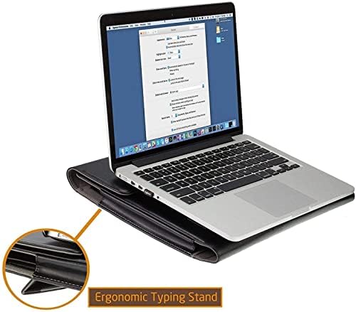 Черен кожен калъф-за награда Broonel - Съвместими лаптоп Acer Spin 1 с мек покрив 11,6