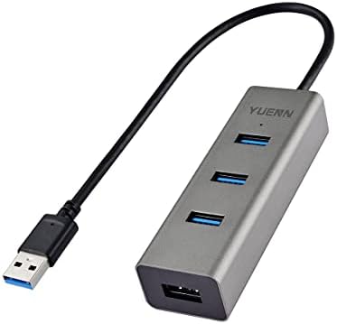Метален Пасивен хъб YUENN USB 3.0 С 4 порта Без адаптер на захранване, за преносим компютър, ультрабуков, таблети,