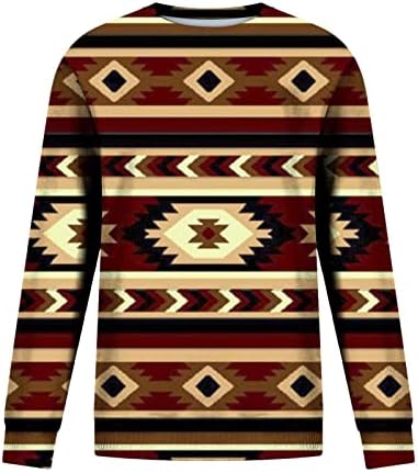 Дамски Етническа Риза в Западен стил на Ацтеките, Реколта Hoody С Геометричен Модел, Блуза Свободно Намаляване