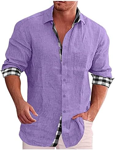 ZEFOTIM Мъжки Ризи с копчета с Къс / Дълъг ръкав, Хавайски Плаж Тениски Guayabera Slim Fit