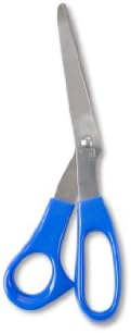 Charles Leonard 12 Чифта ножици от неръждаема стомана, 8 1/2, Извити, със синя дръжка, Всяка в отделен джоба,