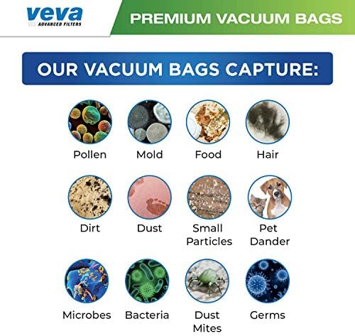 Вакуумни торби VEVA 20 Pack Premium SuperVac 106960, Съвместими с прахосмукачката ProTeam Super HalfVac Pro,