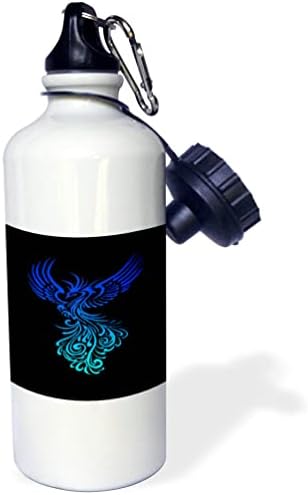 3dRose Восстающий от пепелта Феникс Арт Аквамариновый Омбре За бутилки с черна вода (wb_355290_1)