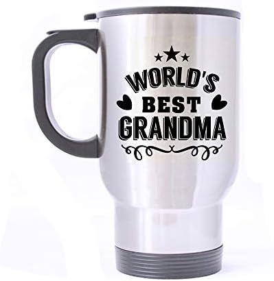 Artsbaba Пътна Чаша за най-Добрата В света Бабушкина Чаша От Неръждаема Стомана С Дръжка За Кафе/Чай /Вода,