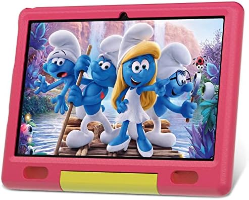 Детски таблет Fullant 10-инчов Таблет с Android 11 с 10,1-инчов дисплей, предварително инсталирано Kidoz, Родителски контрол, 2 GB + 32 GB, 6000 mah, Двоен HD-камера, Защитен калъф за деца (с?