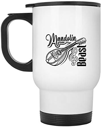 Пътна чаша Mandolin Beast, Дизайнерски Кафе чаши (Бяла чаша)