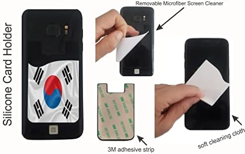 Корея, Дизайн на Знамето на Южна Корея - Силиконов 3 м Лигав Чанта-портфейл за кредитни карти, Приклеивающийся