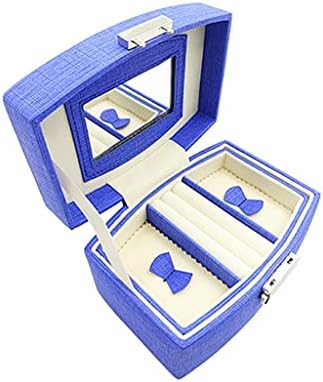 Двупластова Ковчег за Бижута ZSEDP С Ключалка Извити Бижутериен Украшение Козметична Скоростна Кутия За Съхранение