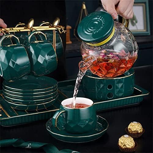 Комплект чаени саксии HOUKAI в скандинавски стил с цветя, Нагревающийся Кана за варени плодове, Керамична чаша