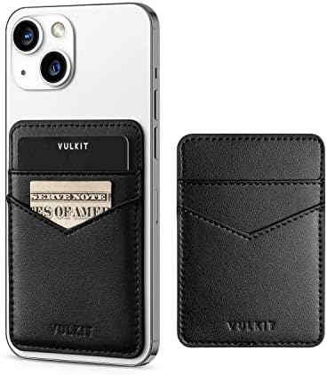 Чантата за мобилен телефон VULKIT, Държач за карти на гърба на Телефона, Кожен Лигав Джоб, RFID Блокер Ръкави