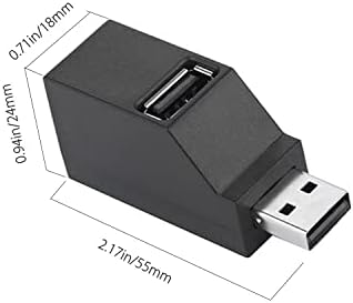 Сплитер USB 2.0 Faoyliye, [2] Високоскоростен Сплитер с 3 порта USB 2.0 Хъб, Преносим адаптер, USB сплитер за