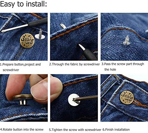 Смяна на копчета на дънки, Instant, Копчета за панталони не пришиваются с помощта на инструмент (Многоцветен,
