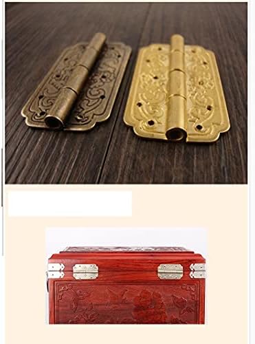 LANDUA 2 бр. Златни Панти Железни Декоративни Реколта Дървени Бижута за Подарък Кутия за Вино Калъф Мебелни Аксесоари (Цвят: златен)