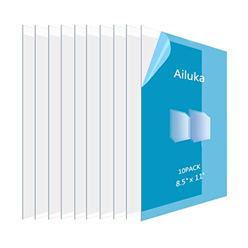 Ailuka 4 Опаковки прозрачен пластмасов лист с размери 8,5x11 инча дебелина 0,03 инча; Устойчиви на унищожаване,