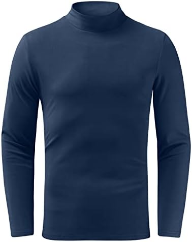 Обикновена Тениски Мъжки Есенно-зимна Риза с кръгло деколте със средна дължина, Монофонични Топ с подплата, Отгоре с дълъг ръкав