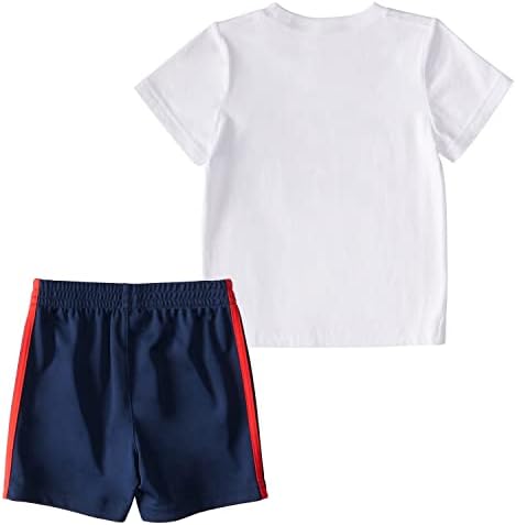 памучен Тениска с модел на адидас за малки момчета с къс ръкав и Къс Комплект