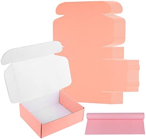 VHIONER 25 Опаковки Розови кутии за Опаковане за малкия бизнес, 10x8x3 В Цветен Велпапе Картонена кутия за доставка,