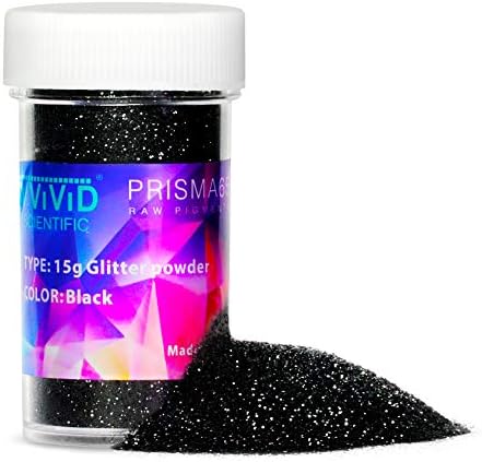 VViViD PRISMA65 Черна Блестяща пудра на Прах 15 г в Шейкър за Декоративно-приложни изкуства, Декорация на нокти,